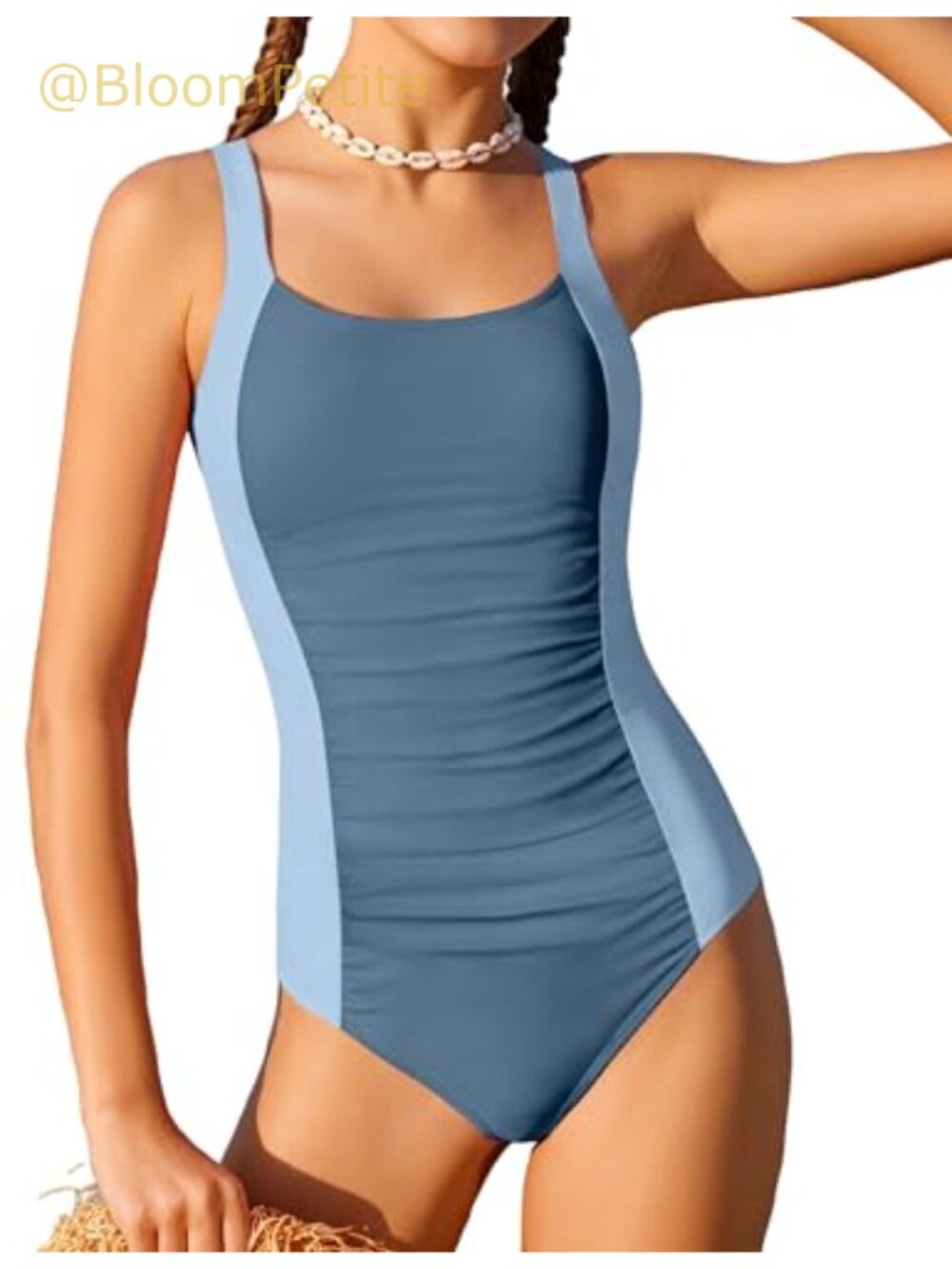 Girls One Piece Swimsuit Ruched Adjustable Straps Padded Swimwear